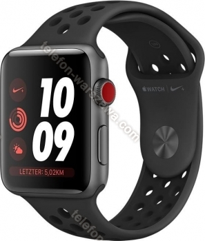 Apple Watch Nike+ Series 3 (GPS) aluminium 42mm szary z paskiem sportowym antracyt/czarny