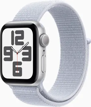 Apple Watch SE (2022) (GPS) 40mm srebrny z Sport Loop Blaue Wolke