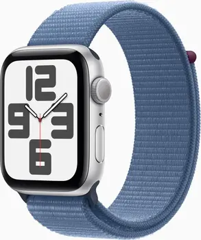 Apple Watch SE (2022) (GPS) 44mm srebrny z Sport Loop winterblau