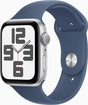 Apple Watch SE (2022) (GPS) 44mm srebrny z paskiem sportowym M/L Denim