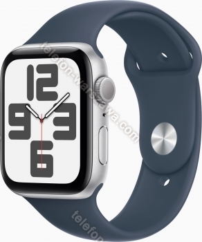 Apple Watch SE 2022 (GPS) 44mm srebrny z paskiem sportowym M/L sturmblau