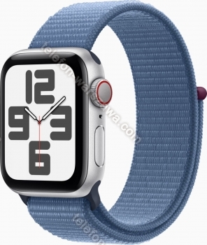 Apple Watch SE 2022 (GPS + Cellular) 40mm srebrny z Sport Loop winterblau