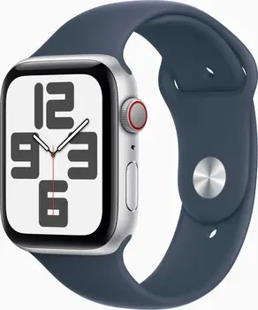 Apple Watch SE (2022) (GPS + Cellular) 44mm srebrny z paskiem sportowym M/L sturmblau