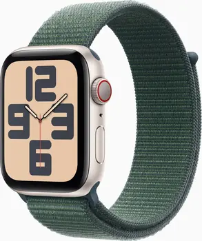 Apple Watch SE (2022) (GPS + Cellular) 44mm Polarstern z Sport Loop morski zielony