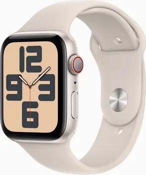 Apple Watch SE (2022) (GPS + Cellular) 44mm Polarstern z paskiem sportowym S/M Polarstern