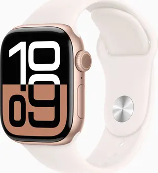 Apple Watch Series 10 (GPS) 42mm aluminiowy złoty róż z paskiem sportowym S/M blassrosa