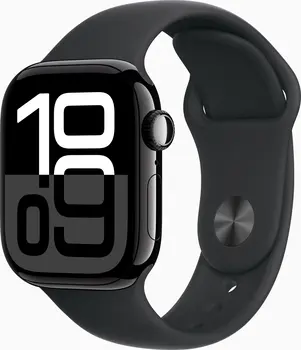 Apple Watch Series 10 (GPS) 42mm aluminiowy diamentowo-czarny z paskiem sportowym M/L czarny