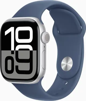 Apple Watch Series 10 (GPS + Cellular) 42mm aluminiowy srebrny z paskiem sportowym S/M Denim