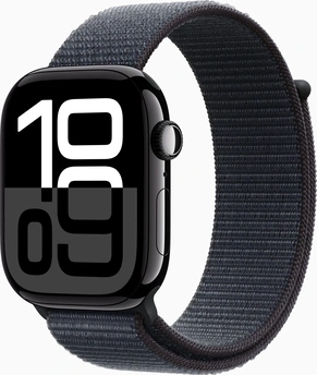 Apple Watch Series 10 (GPS + Cellular) 46mm aluminiowy diamentowo-czarny z Sport Loop tusz