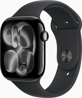 Apple Watch Series 11 (GPS) 46mm aluminiowy diamentowo-czarny z paskiem sportowym S/M czarny