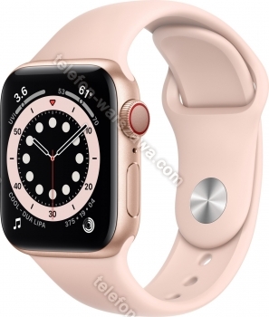 Apple Watch Series 6 (GPS + Cellular) 40mm aluminiowy złoty z paskiem sportowym różowy piaskowy
