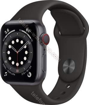 Apple Watch Series 6 (GPS + Cellular) 40mm aluminiowy space szary z paskiem sportowym czarny