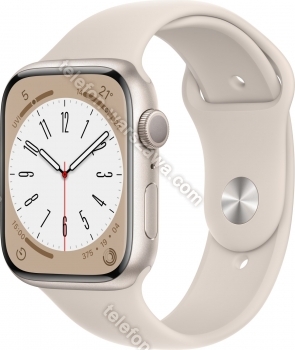 Apple Watch Series 8 (GPS) 45mm aluminiowy Polarstern z paskiem sportowym Polarstern