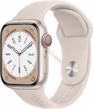 Apple Watch Series 8 (GPS + Cellular) 41mm aluminiowy Polarstern z paskiem sportowym Polarstern