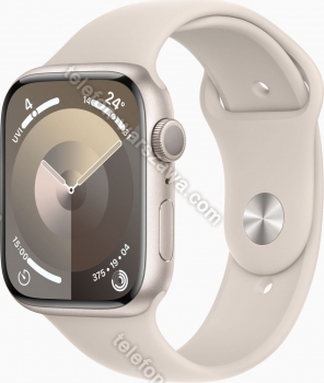 Apple Watch Series 9 (GPS) 45mm aluminiowy Polarstern z paskiem sportowym M/L Polarstern