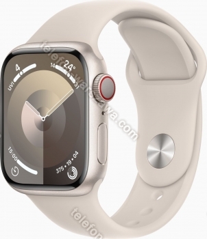 Apple Watch Series 9 (GPS + Cellular) 41mm aluminiowy Polarstern z paskiem sportowym S/M Polarstern