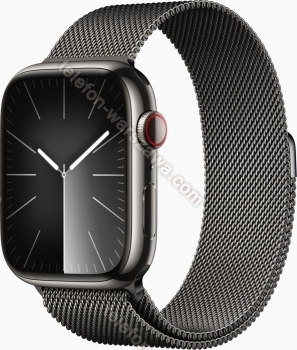Apple Watch Series 9 (GPS + Cellular) 45mm stal szlachetna grafit z bransoletą Milanaise grafit