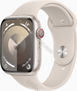 Apple Watch Series 9 (GPS + Cellular) 45mm aluminiowy Polarstern z paskiem sportowym S/M Polarstern