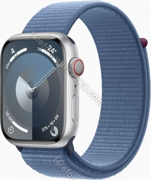 Apple Watch Series 9 (GPS + Cellular) 45mm aluminiowy srebrny z Sport Loop winterblau