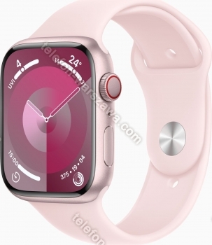 Apple Watch Series 9 (GPS + Cellular) 45mm aluminiowy rosé z paskiem sportowym S/M jasny róż