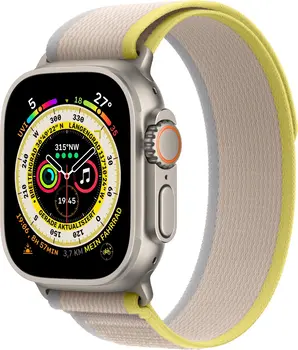 Apple Watch Ultra z Trail Loop S/M żółty/beżowy