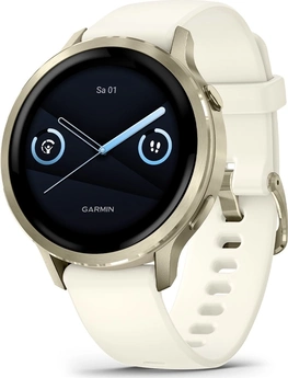 Garmin Venu 4S lunar złoty/bone