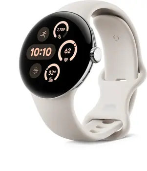 Google pikseli Watch 3 (LTE) 41mm Polished Silver z paskiem sportowym Porcelain