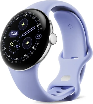 Google pikseli Watch 4 (LTE) 41mm Polished Silver z paskiem sportowym Iris