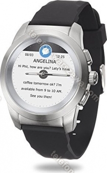 MyKronoz ZeTime Regular srebrny z silikonowa bransoletka czarny