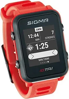 Sigma Sport iD.TRI w tym pas piersiowy i nadajnik częstotliwości kroków i prędkości czerwony