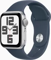 Apple Watch SE (2022) (GPS) 40mm srebrny z paskiem sportowym S/M sturmblau