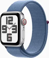 Apple Watch SE (2022) (GPS + Cellular) 40mm srebrny z Sport Loop winterblau