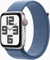 Apple Watch SE (2022) (GPS + Cellular) 44mm srebrny z Sport Loop winterblau