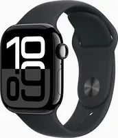 Apple Watch Series 10 (GPS) 42mm aluminiowy diamentowo-czarny z paskiem sportowym S/M czarny