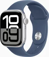 Apple Watch Series 10 (GPS) 42mm aluminiowy srebrny z paskiem sportowym M/L Denim