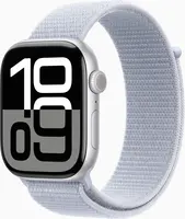 Apple Watch Series 10 (GPS) 46mm aluminiowy srebrny z Sport Loop Blaue Wolke