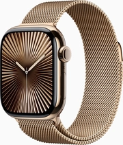 Apple Watch Series 10 (GPS + Cellular) 42mm titan złoty z bransoletą Milanaise złoty