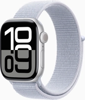 Apple Watch Series 10 (GPS + Cellular) 42mm aluminiowy srebrny z Sport Loop Blaue Wolke