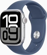 Apple Watch Series 10 (GPS + Cellular) 42mm aluminiowy srebrny z paskiem sportowym M/L Denim