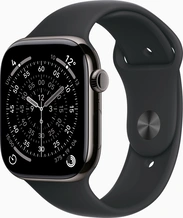 Apple Watch Series 11 (GPS + Cellular) 46mm titan schiefer z paskiem sportowym S/M czarny