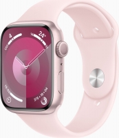 Apple Watch Series 9 (GPS) 45mm aluminiowy rosé z paskiem sportowym M/L jasny róż