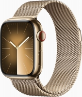 Apple Watch Series 9 (GPS + Cellular) 41mm stal szlachetna złoty z bransoletą Milanaise złoty