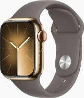 Apple Watch Series 9 (GPS + Cellular) 41mm stal szlachetna złoty z paskiem sportowym M/L tonbraun