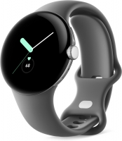 Google pikseli Watch (Wi-Fi) Polished Silver z paskiem sportowym Charcoal