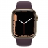 Apple Watch Series 7 (GPS + Cellular) 45mm stal szlachetna złoty z paskiem sportowym Dunkelkirsch