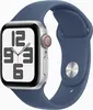 Apple Watch SE (2022) (GPS + Cellular) 40mm srebrny z paskiem sportowym S/M Denim