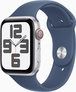 Apple Watch SE (2022) (GPS + Cellular) 44mm srebrny z paskiem sportowym M/L Denim