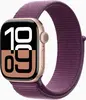 Apple Watch Series 10 (GPS) 42mm aluminiowy złoty róż z Sport Loop śliwka