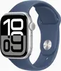 Apple Watch Series 10 (GPS + Cellular) 42mm aluminiowy srebrny z paskiem sportowym S/M Denim