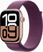 Apple Watch Series 10 (GPS + Cellular) 46mm aluminiowy złoty róż z Sport Loop śliwka
